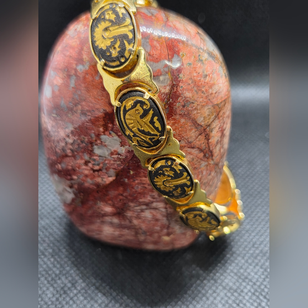 Damascene Bracelet Bird And Tree Motif 31$